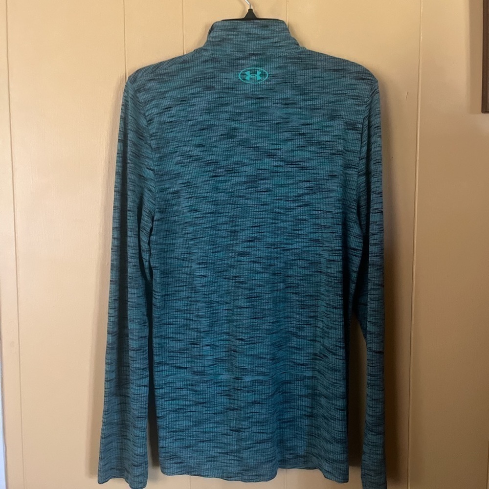 UNDER Armour Men’s Medium Heat Gear Dri Fit Green 1/4 Zip Pullover - Picture 8 of 8